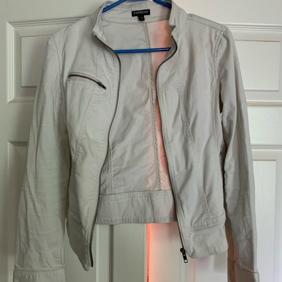 White jean bomber jacket - Picture 1 of 2